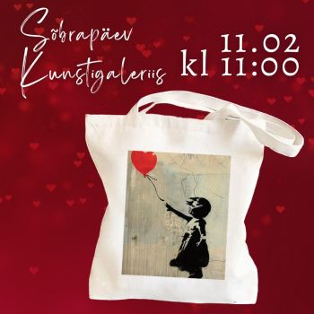 Sõbrapäev Kunstigaleriis Ole nagu Bansky! Trafarett-trükk tekstiilil.